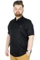 Big Size Men Shirt Short Sleeve Band Collar 20387 Black