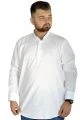 Big Size Men Linen Shirt with Lycra Band Collar 20388 White