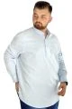 Big Size Men Linen Shirt with Lycra Band Collar 20388 Blue