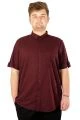Large Size Men's Classic Linen Shirt with Lycra 20389 Plum
