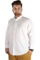 Büyük Beden Erkek Gömlek Uzun Kol Düğmeli Yaka 20390 Beyaz