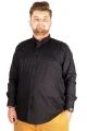 Büyük Beden Gömlek Uzun Kol Düğmeli Yaka 20390 Siyah