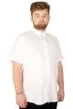 Large Size Men's Classic Linen Shirt with Lycra 20393 White