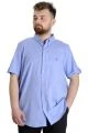 Large Size Men's Classic Linen Shirt with Lycra 20393 Blue