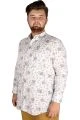 Large Size Men's Classic Shirt with Lycra 20395 White