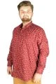 Large Size Men's Classic Shirt with Lycra 20395 Burgundy