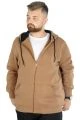 Erkek Sweatshirt Kapşonlu Zippered Basic 20543 Sütlükahve