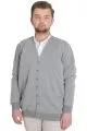 Big Size Mens Cardigan DOUBLE FACE 20551 Grey Melange