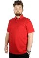 Battal Beden Erkek Tshirt Polo Yaka Cepli Klasik Pike 20552 Kırmızı