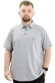 Big-Tall Men Polo T-Shirt Embroidered 20553 Gray Melange