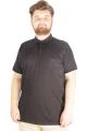 Büyük Beden T-shirt Polo Cepli Lycra Pike MD 20554 Siyah