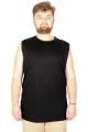 Battal Beden Erkek Kolsuz Tshirt Düz 20003 Siyah SIYAH