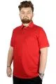 Battal Beden Erkek Tshirt Polo Yaka Cepli Klasik Pike 20552 Kırmızı KIRMIZI