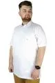 Battal Beden Erkek Tshirt Polo Yaka Nakışlı Klasik Pike 20553 Beyaz BEYAZ