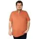 Battal Beden Erkek Tshirt Polo Yaka Nakışlı Klasik Pike 20553 Kiremit KIRMIZI