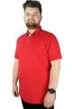 Battal Beden Erkek Tshirt Polo Yaka Nakışlı Klasik Pike 20553 Kırmızı KIRMIZI