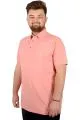 Battal Beden Erkek Tshirt Polo Yaka Nakışlı Klasik Pike 20553 Somon SOMON