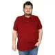 Battal Beden Erkek Tshirt Polo Yaka Paw 20408 Bordo BORDO
