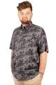 Büyük Beden Erkek Gömlek K.Kol Camouflage 20305 Haki HAKI