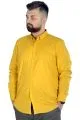 Büyük Beden Erkek Keten Cepli  Gömlek 20386 Hardal [product_color]