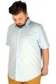 Büyük Beden Erkek No Pocket Lycra Poplin 20353 Mavi MAVI