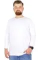 Büyük Beden Erkek Tshirt Likralı Bisiklet Yaka 20102 Beyaz  BEYAZ