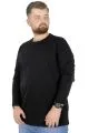 Büyük Beden Erkek Tshirt Likralı Bisiklet Yaka 20102 Siyah SIYAH