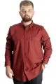 Büyük Beden Gömlek Gabardin Çift Cep Kapaklı 20360 Bordo [product_color]