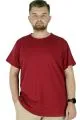 Büyük Beden Likralı T-shirt Bisiklet Yaka 20149  Bordo BORDO
