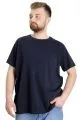 Büyük Beden Likralı T-shirt Bisiklet Yaka 20149 Lacivert LACIVERT