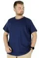 Büyük Beden Likralı T-shirt Bisiklet Yaka 20149 İndigo INDIGO