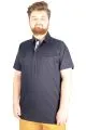 Büyük Beden T-shirt Polo Cepli Lycra Pike MD 20554 Lacivert LACIVERT