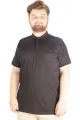 Büyük Beden T-shirt Polo Cepli Lycra Pike MD 20554 Siyah SIYAH