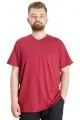 Büyük Beden T-Shirt V Yaka Likralı 20150 Bordo BORDO