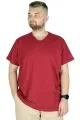 Büyük Beden T-Shirt V Yaka Likralı 20150 Bordo BORDO