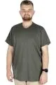 Büyük Beden T-Shirt V Yaka Likralı 20150 Haki HAKI