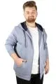 Erkek Sweatshirt Kapşonlu Zippered Basic 20543 Mavi MAVI
