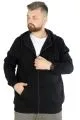 Erkek Sweatshirt Kapşonlu Zippered Basic 20543 Siyah SIYAH