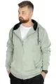 Erkek Sweatshirt Kapşonlu Zippered Basic 20543 Su Yeşili [product_color]