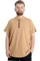 T-shirt Polo Elastic Zipper Collar 21029 Beige