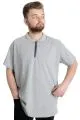 T-shirt Polo Elastic Zipper Collar 21029 Grey Melange