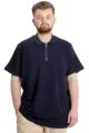 Big Size Mens T-Shirt Zipper Polo 21029 Navy Blue