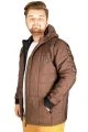 Big-Tall Men's Hooded Checker Jacket 21062 Brown