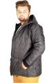Big-Tall Men's Hooded Basic Round Wind Jacket 21069 Black