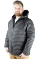 Big Tall Men s Coat Hooded Zippered 21082 Black