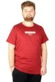 Büyük Beden Tshirt Bis Yaka Reflektör Redefined Mode 21101 Bordo