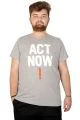 Big-Tall Men T-Shirt Round Collar Act Now 21113 Gray