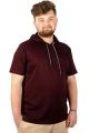 Big-Tall Men Oversize Hooded Basic T-Shirt Round Collar 21115 Plum