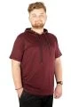 Big-Tall Men Hooded T-Shirt with Round Collar Skyrider 21118 Cherry Red