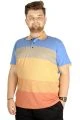 Big Size Men T-Shirt Polo Striped 21327 Saxe Blue